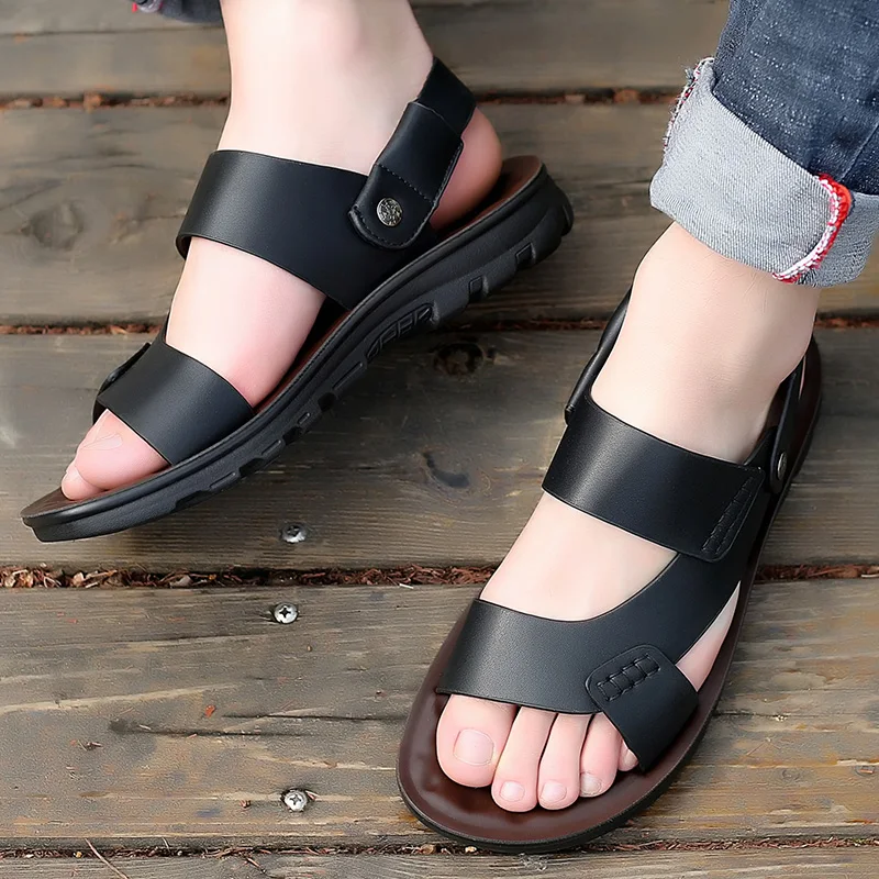 Сандалии мужские с открытым носком мягкая подошва Нескользящие прохладные для