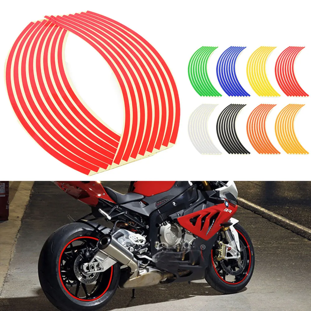 

For Yamaha MT-01 YZ250 XT250 WR450F SR400 Monster 695 1100 DUCATI 17 18inch Strips Motorcycle Reflective Wheel Sticke Tape Bike