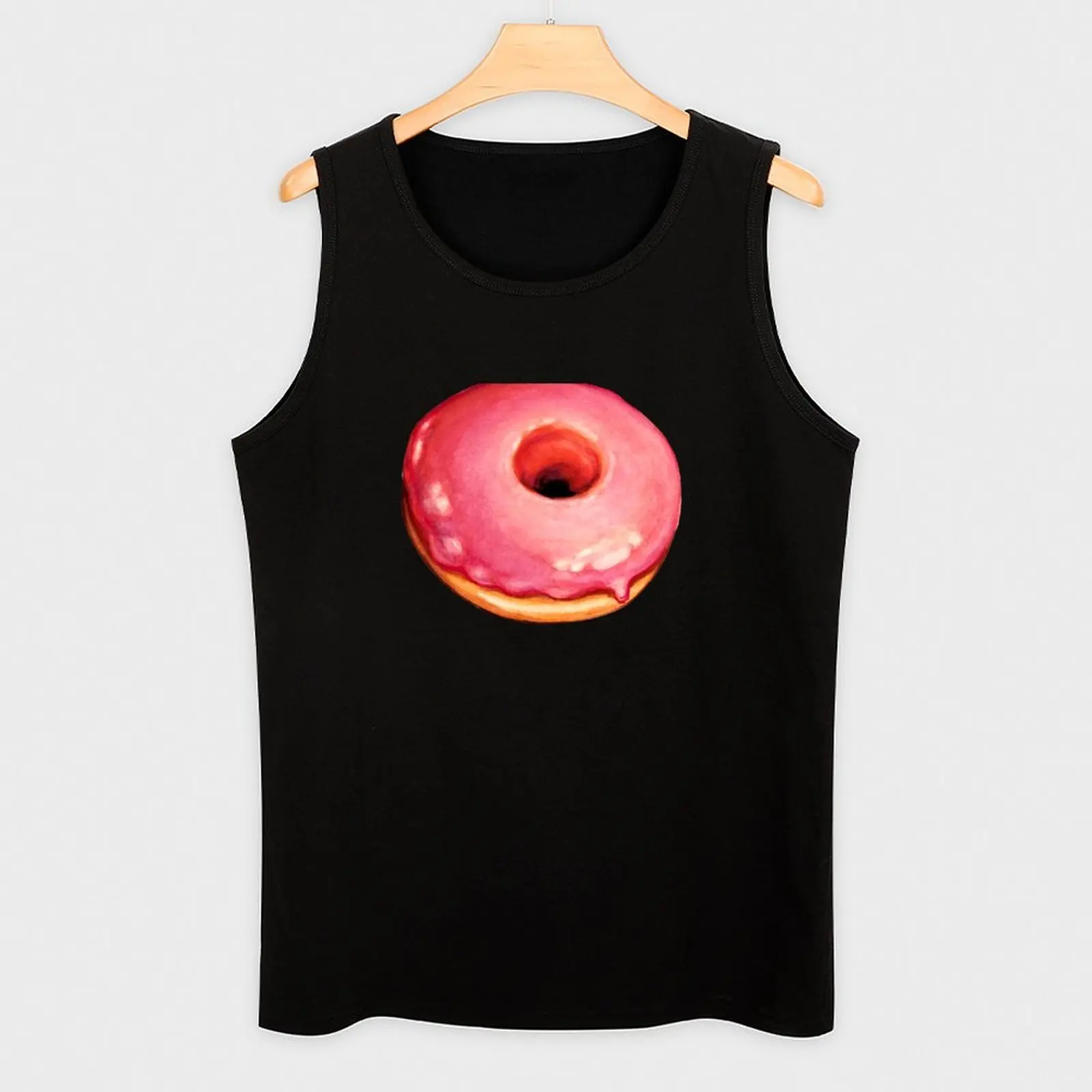 Футболка мужская с принтом клубники и пончика хлопковая майка простая футболка