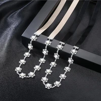 meibapjreal freshwater pearl simple personality silk ribbon snowflake pendant necklace 925 solid silver fine jewelry for women