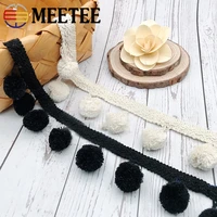 12yards meetee 5 56 5cm fluffy ball lace fabric wave ribbon trim for hometextile curtain decor diy craft cloth sewing material