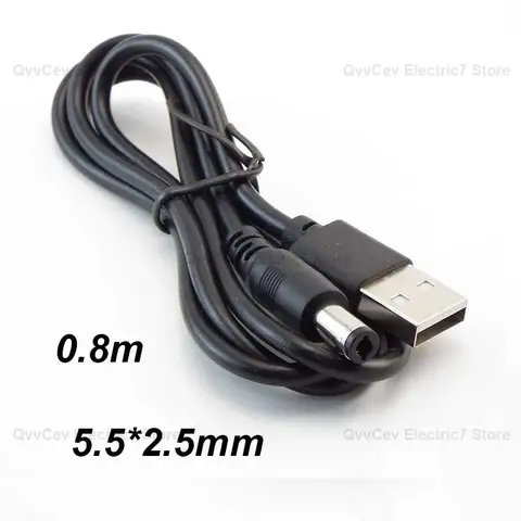 0,8 м USB 2.0 тип A штекер к DC разъему питания электронные устройства Удлинительный кабель usb 5,5*2,1 мм 5,5*2,5 мм разъем W28