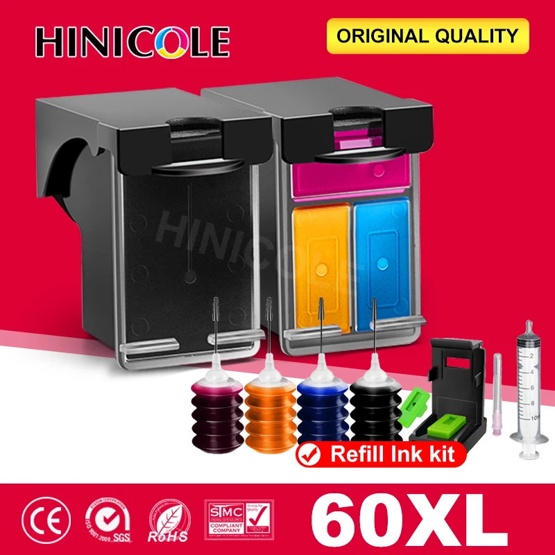 

HINICOLE Compatible for HP 60 XL ink cartridge for HP60 60xl Deskjet F2480 F2420 F4480 F4580 F4280 D2660 D2530 D2560 Printer