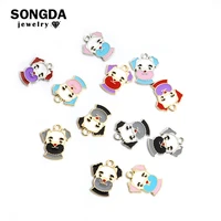 10pcs cartoon enamel animal dog charms fashion handmade jewelry making pendant earrings necklace diy findings crafts accessories