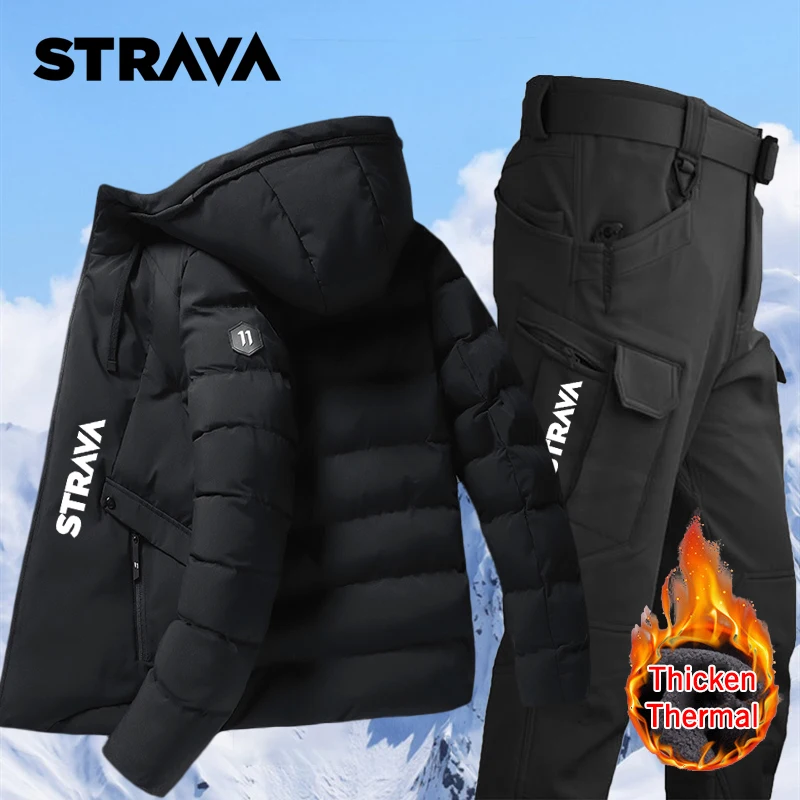 

2022 зимний походный костюм, утепленное теплое пальто с капюшоном, ветрозащитная Мужская одежда для походов, охоты, занятий спортом на открыт...