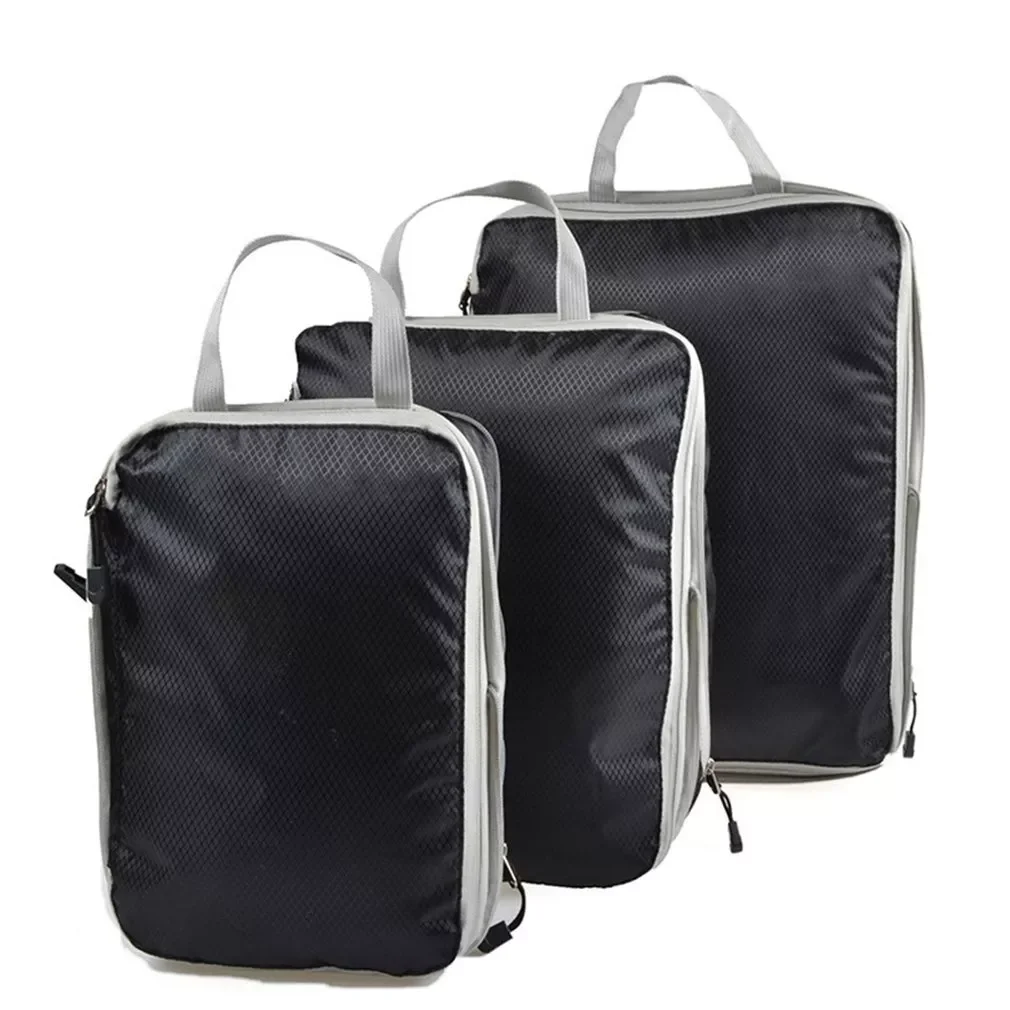 

Hot 3pcs/set Compressible Storage Bag Set Compression Packing Cube Travel Luggage Organizer Foldable Travel Bag Organizer