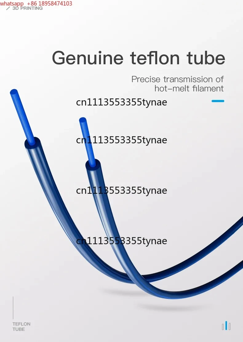 Фото Синяя премиум-трубка Боудена из PTFE для филамента 1,75 мм, 1/1,2/2 м, универсальный сменный аксессуар для 3D-принтеров FDM №2