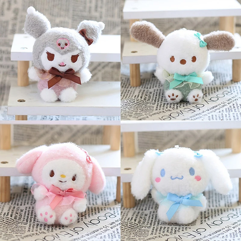 Подвеска в виде плюшевой сумки Милая Черная кожа бант кошки брелок Yk2 мягкая