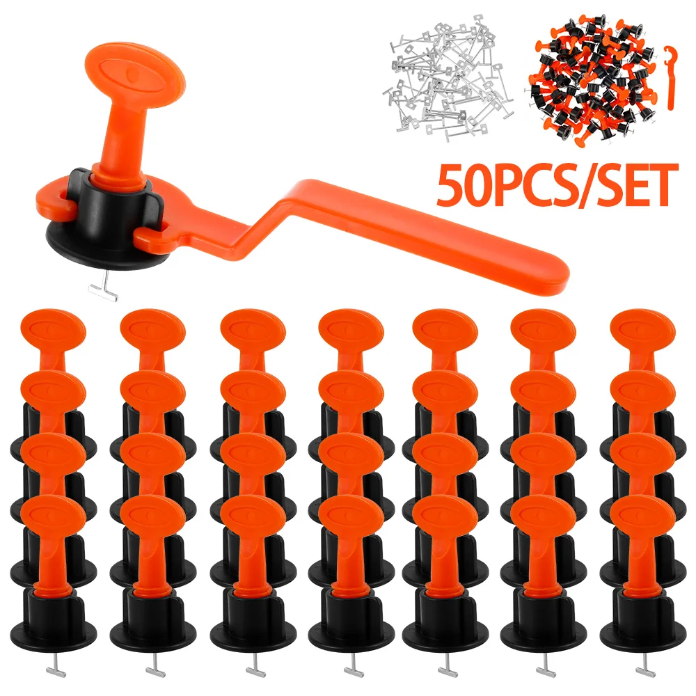 

50pcs Floor Wall Tile Leveling System Reusable Construction Leveler Tools Set Wrench DIY Materials Tile Carrelage Spacers