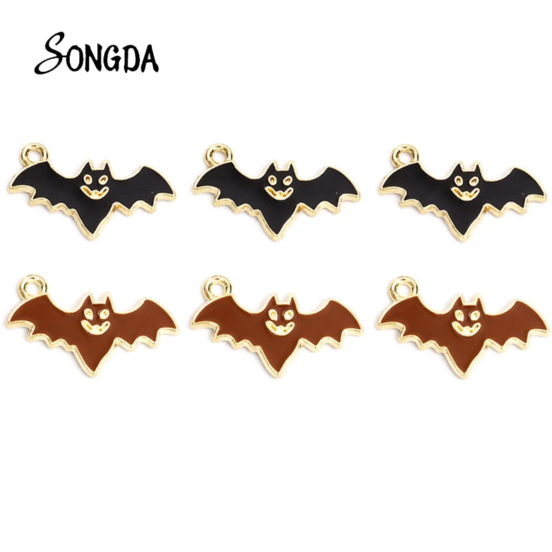 

10Pcs Bats Black Brown Enamel Charms Pendant Handmade DIY Gifts Jewelry Makings Accessories Bracelets Necklace Keychains Earring