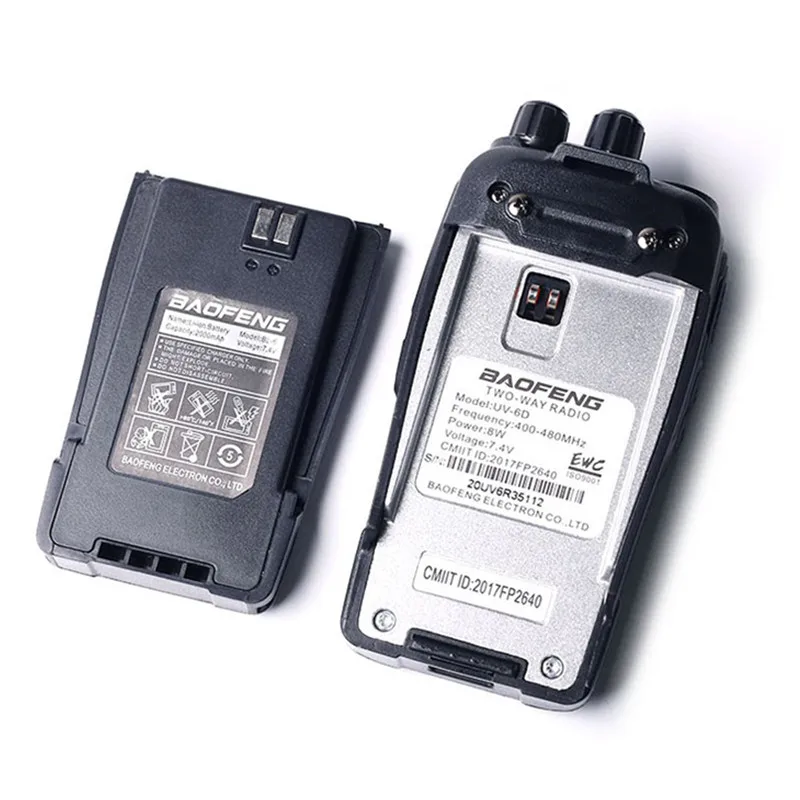 Baofeng UV-6D Walkie Talkie 5W 400-470MHzUHF Long Range Two Way Radio Single Band Handheld Radio UV6D Transceiver Interphone