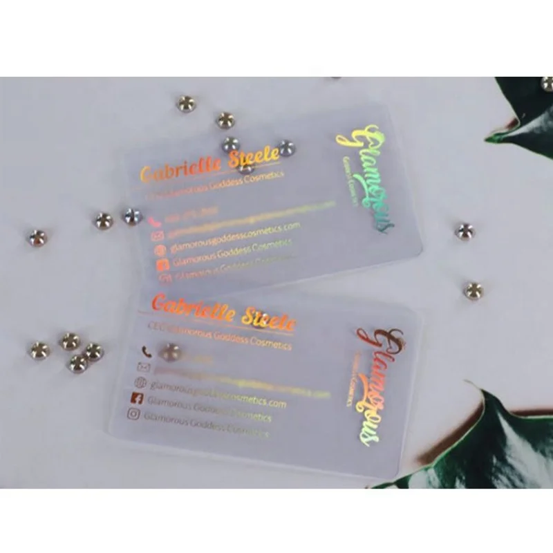 

Holographic Neon Transparent Plastic Cards, Foil Print Flash Business Card Pvc