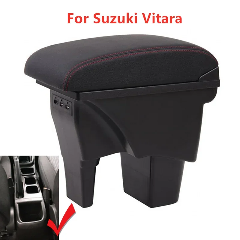 Фото Для Suzuki Vitara автомобильный подлокотник, модернизированные детали, центральный ящик для хранения подлокотника №1