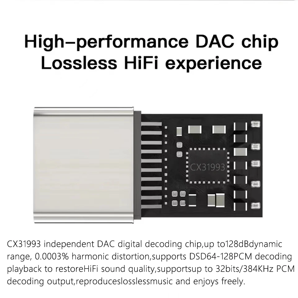 Адаптер для наушников LNEFAN CX31993 USB C DAC Тип разъем 3 5 мм 32 бит 384 кГц |