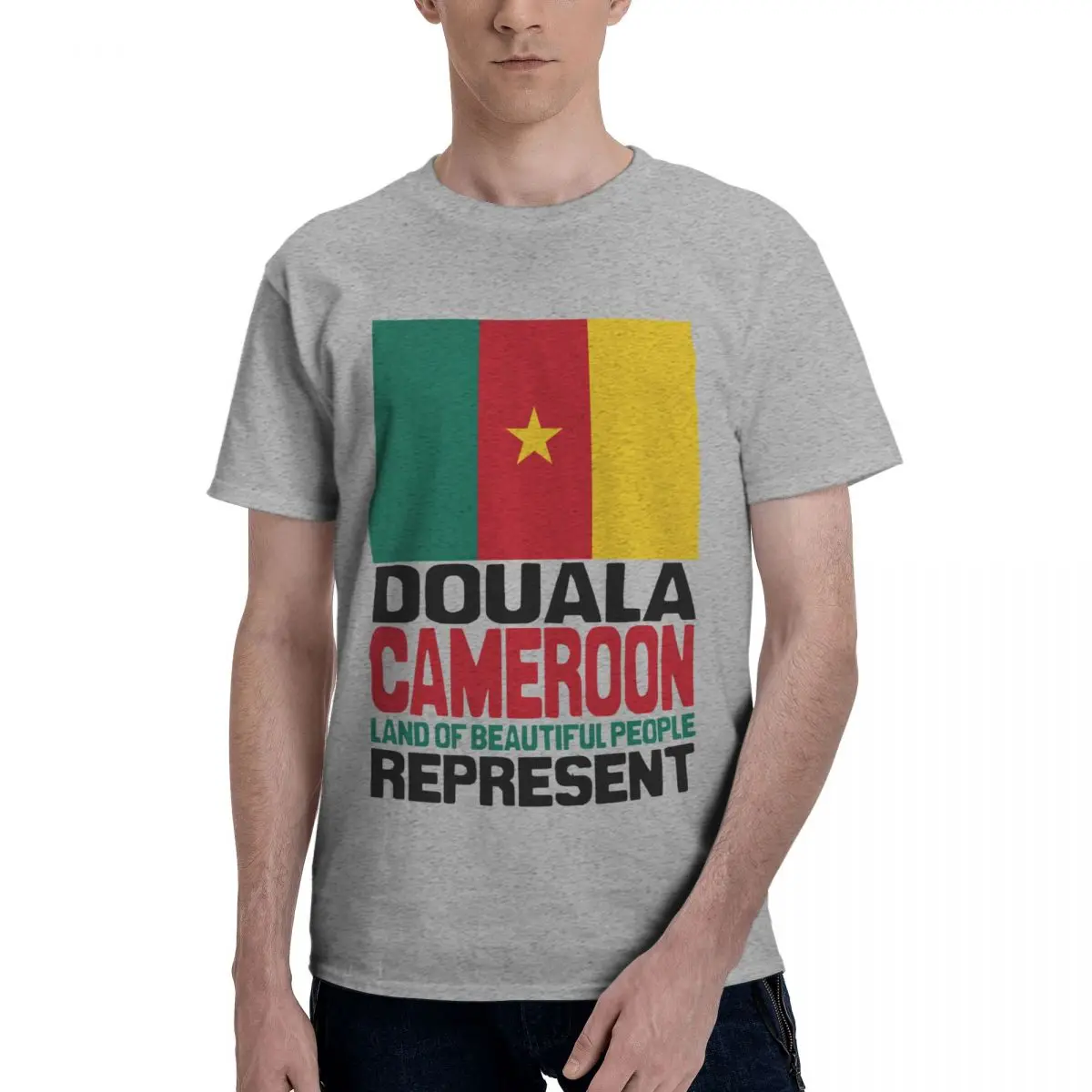 

Anime Cameroon, Represent Proudly Long Humor Graphic Men's Basic Short Sleeve T-Shirt men set R330 premium Tops Tees