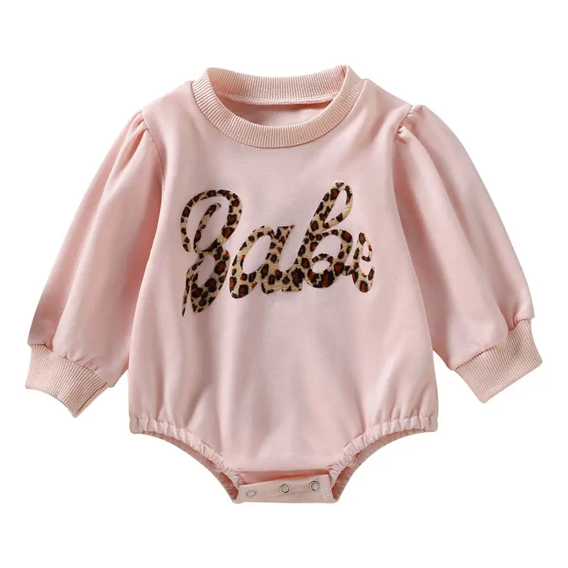 

Spring Autumn Baby Clothes Girls Bodysuits Fashion Pink Letter Newborn Girl Clothes Cotton Long Sleeve baby Bodysuits 3-24Months