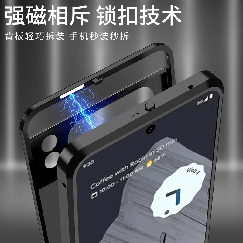 Металлическая магнитная задняя крышка из алюминиевого сплава для Google Pixel 9 Pro XL