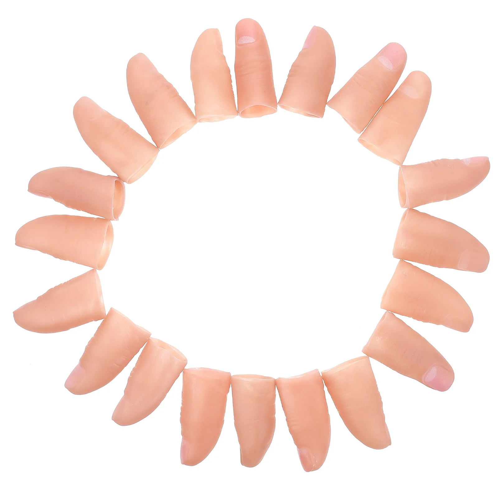 

20 Pcs Silicone Finger Sleeve Simulation Props Stage Performance Fake Interesting Thumb Multipurpose Cot Supple Cover