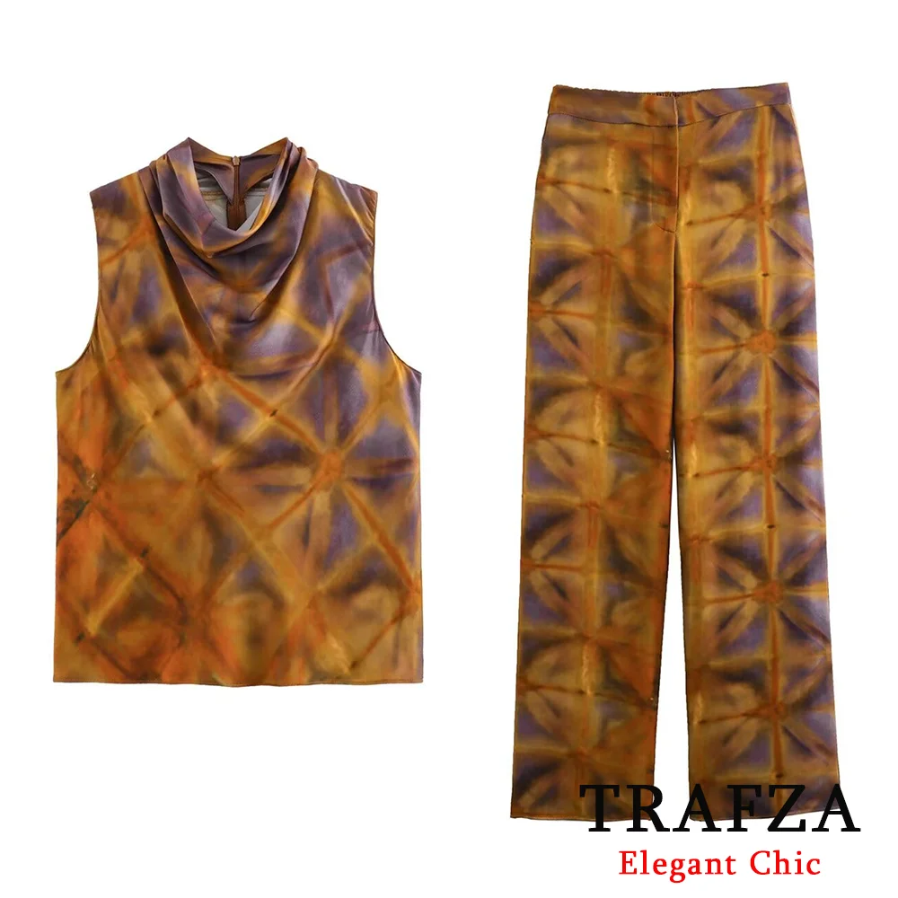 Женский винтажный Топ Без Рукавов TRAFZA элегантный топ с многоярусным вырезом и