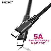 5a data pd charge cable usb type c to type c fast charger cord for ipad pro samsung xiaomi redmi phone charger usb c charge wire