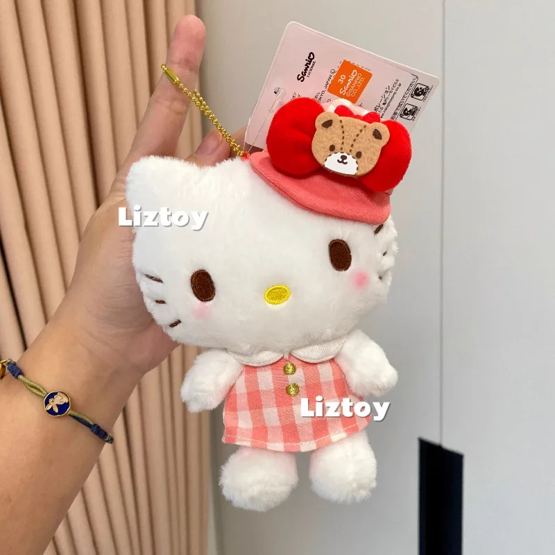 Брелок Sanrio в клетку с рисунком утки язычка шляпа Kuromi Kitty брелок из мультфильма