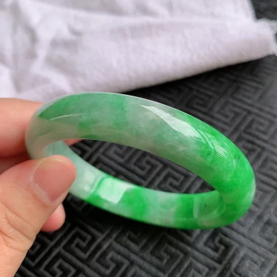 

zheru Jewelry natural green color Myanmar jade 54mm-62mm bracelet Exquisite Princess bracelet best for girlfriend mother gift