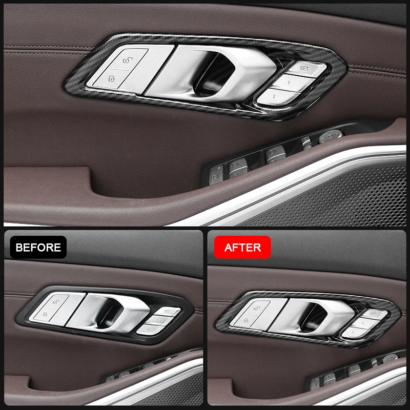 Для BMW 3 серии i3 G20 G28 2020-2022 LHD ABS серебристая внутренняя дверная ручка автомобиля, накладка на рамку, защитная крышка, аксессуары (art.: 3920d290e236b) - 3920d290e236b