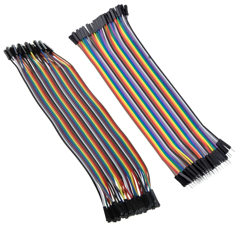 

80Piece Set: 20Cm Long F/F Solderless Flexible Breadboard Jumper Cable Wire 40 Pcs + 40 Pcs 1 Pin Male To Female Jumper Cable 20