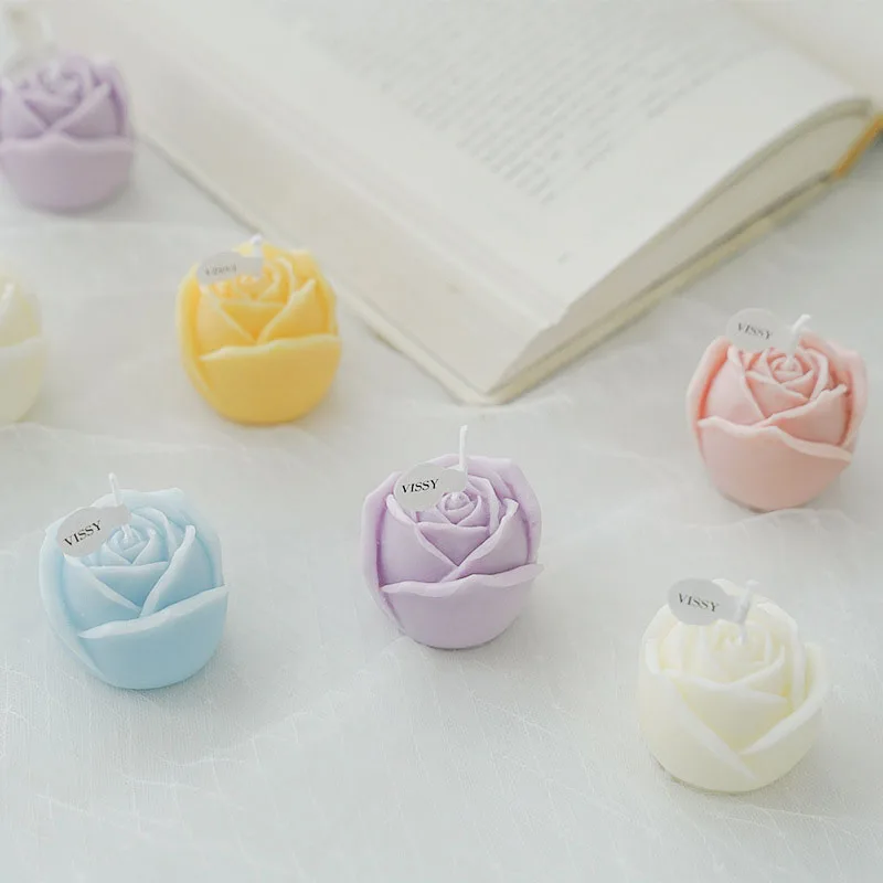 

INS Creative Handmade Rose Candle Photo Props Aromatherapy Candle Ornaments Soy Wax Aromatherapy Small Candles Scented Relaxing