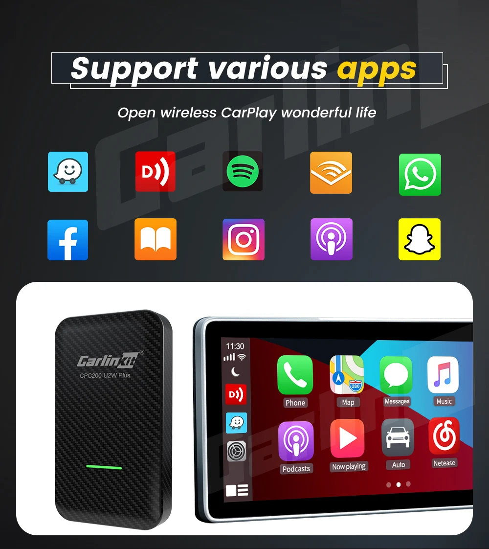 Беспроводная коробка Apple CarPlay USB-ключ Carlinkit 3 адаптер для IOS Car Play MP4 MP5 Proshe Benz Volvo и Toyota