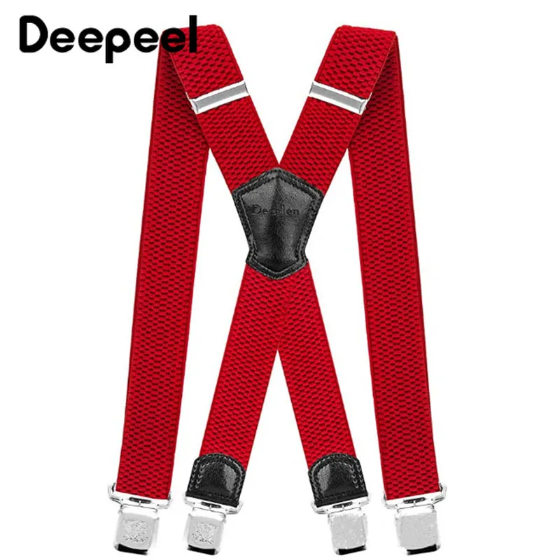 

Мужские подтяжки Deepeel 4*120 см, 1 шт., X-образные широкие подтяжки, бриджи 4 с серебряной застежкой, мужские Регулируемые Рабочие подтяжки