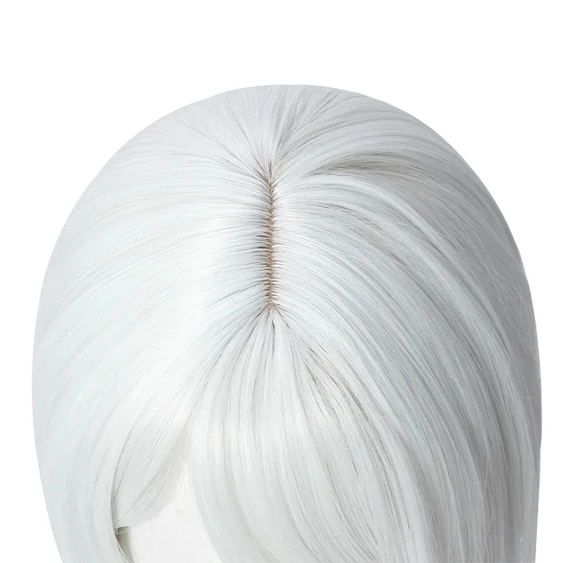 Фото Zizi 2025 L-email Kaine Wig NieR RepliCant Косплей Серебристо-белые плетеные парики с челкой Синтетические волосы Термостойкие №5