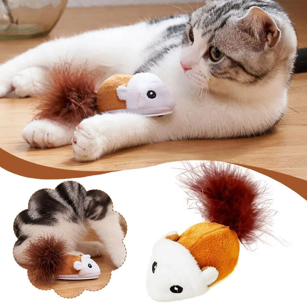 

Smart Running Mouse Cat Toy Interactive Moving Electric Cat Teaser Toys Simulation Mice Kitten Self-Playing Plush Toys Supplies