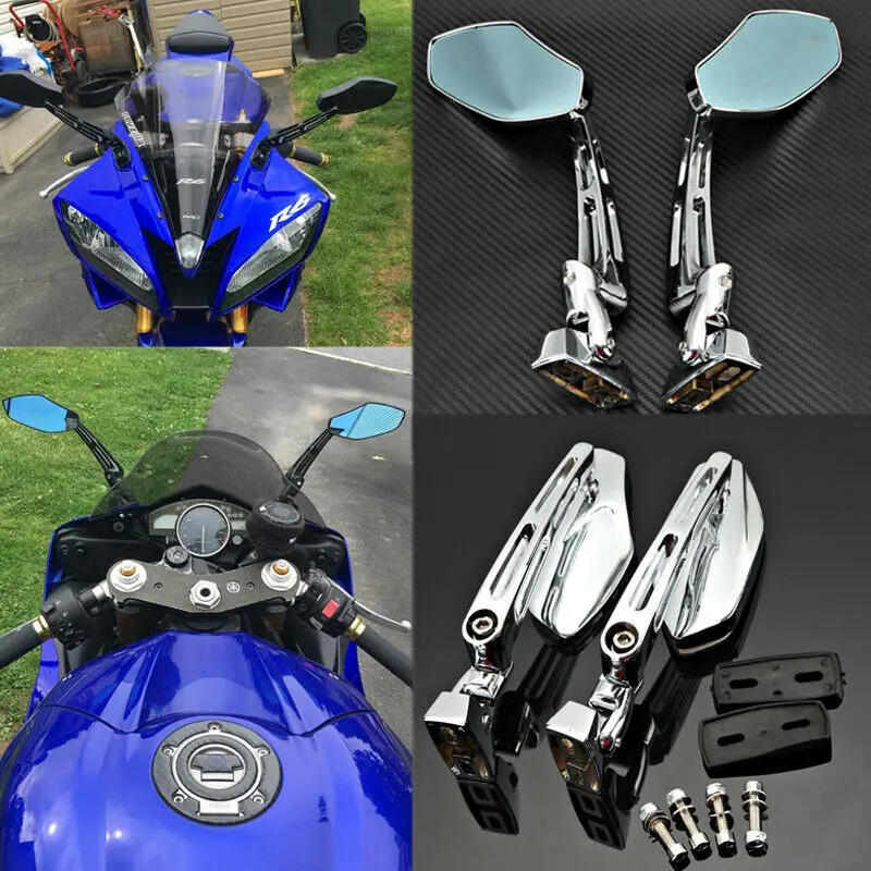 

Мотоциклетное гоночное зеркало заднего вида для Yamaha FZ1 FZR YZF R1 R6 R6 1000 600, черное мотоциклетное зеркало заднего вида, 2 шт.