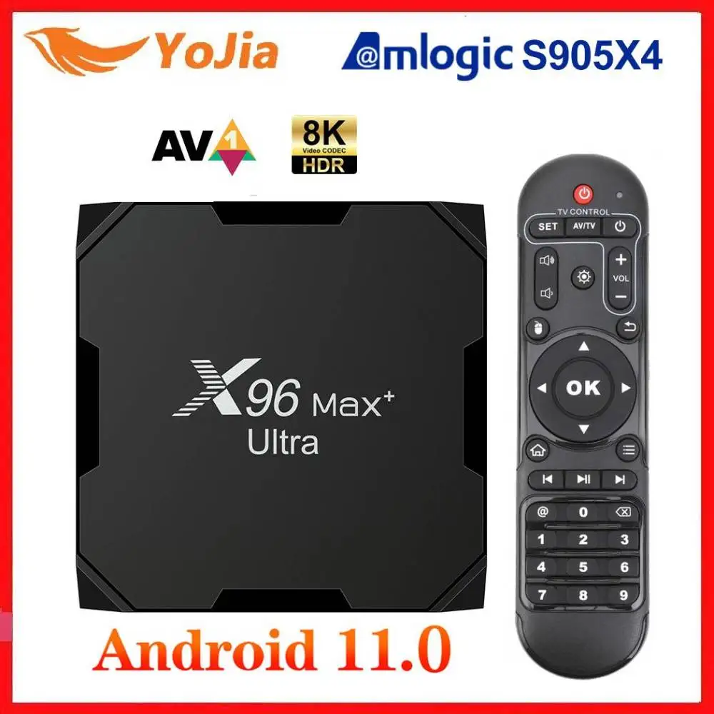 ТВ-приставка X96 Max Plus с поддержкой Android 11 Amlogic S905X4 AV1 8K Wi-Fi Bluetooth |