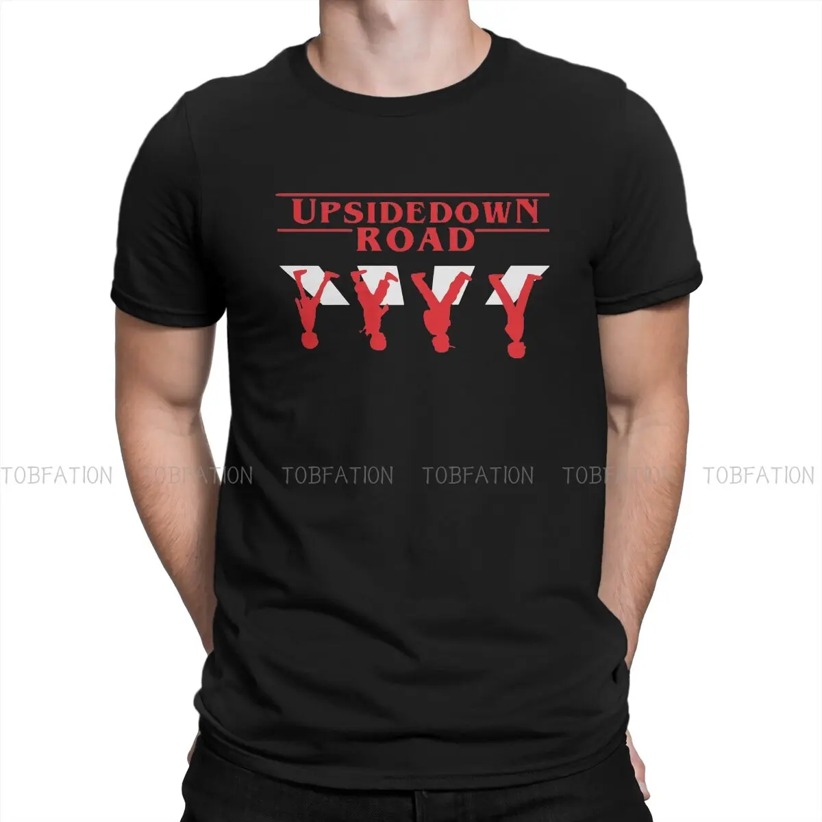 

Stranger Things Eleven Horror Film Upsidedown Road Tshirt Top Graphic Men Vintage Summer Men's Clothing Cotton Harajuku T Shirt