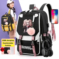 anime danganronpa ouma kokichi backpack school bags bookbag cosplay anime game travel casual laptop shoulder bags rucksack bag