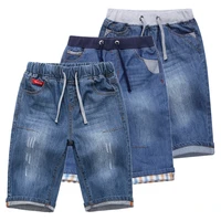 childrens jeans shorts summer fashion striped design leisure denim kids short pants for teenager boys 4 12 year child wear