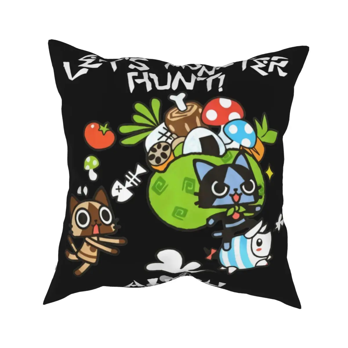 Фото Мягкая Наволочка Monster Hunter позволяет наволочке Monster Hunter Airou с изображением картины, наволочка для комнаты с защитой от клещей, высокое качеств... №2
