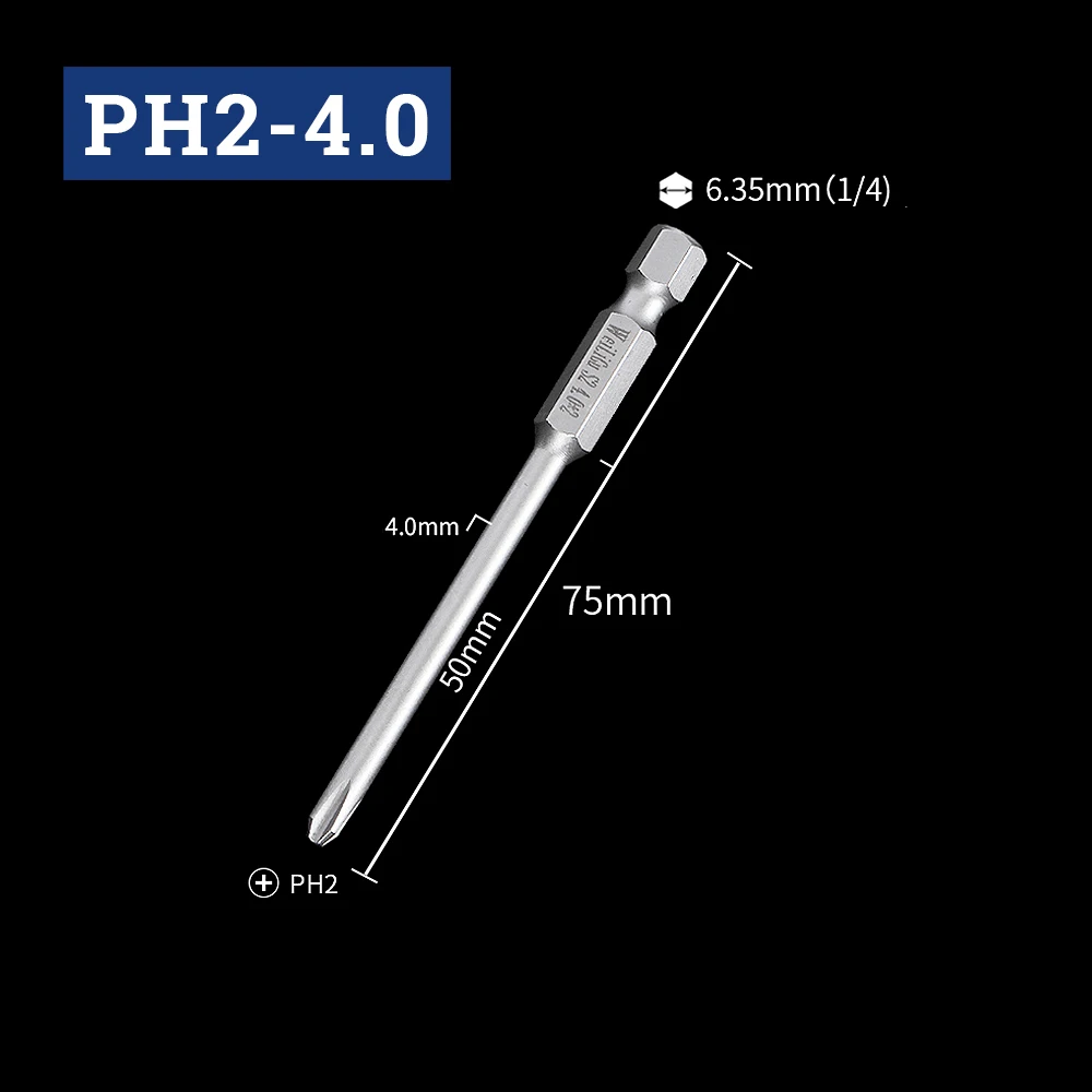 

Насадки для крестовой отвертки PH00 PH0 PH1 PH2 S2 сталь 50/70 мм