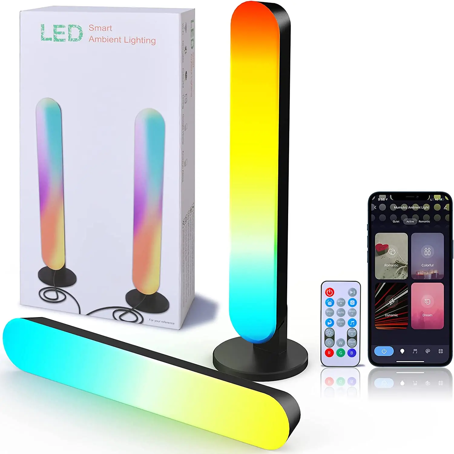 

Wifi Tuya LED Light Bars Smart RGB Ambient Light Music Sync Works with Alexa Google Gaming Light TV Backlights PC Room Decor