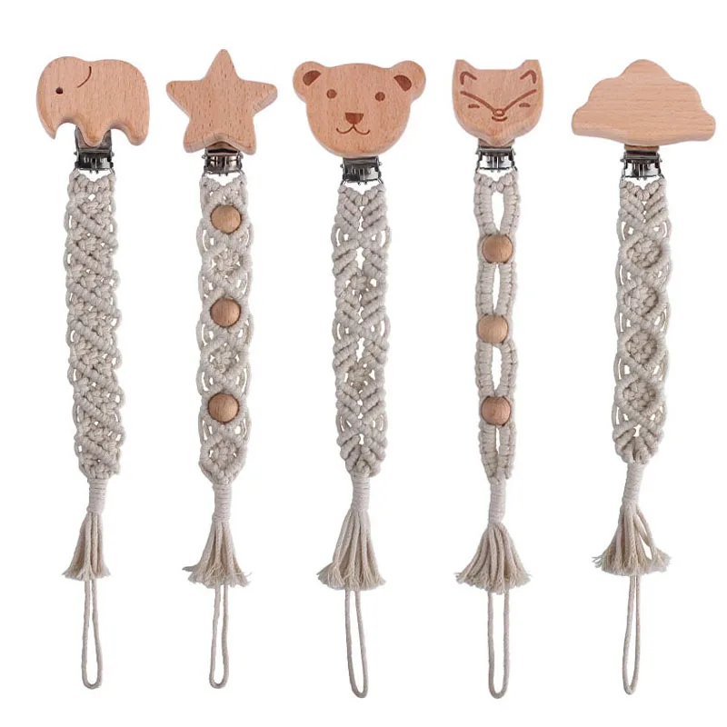 

Зажим для соски-пустышки для новорожденных, простой винтажный вязаный крючком зажим для прорезывания зубов, Жевательная цепочка, ручная работа, подарок для ребенка