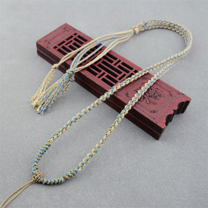 Ожерелья для женщин хлопковая цепочка красочный кулон ручная вязка ювелирные