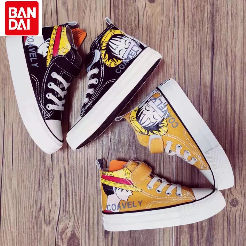 

2022 Spring/Summer One Piece Anime Luffy Children's High-Top Canvas Shoes Boys Soft Sole Comfortable Canvas Shoes