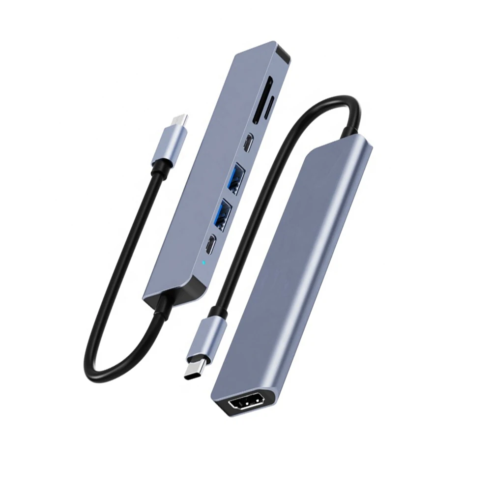

7 In 1 Multiport USB Hub Type C Dongle With Cable Quickly Data Transfer USB Splitter For Laptop PC Printer Flash Drive