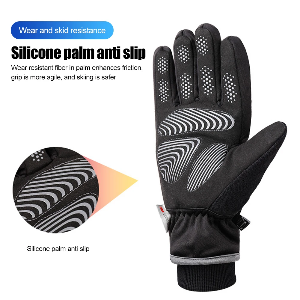 

Full Fingers Mitten Waterproof Winter Thermal Gloves Touch Screen Non-slip Reflective for Outdoor Sports Motorcycle Ski