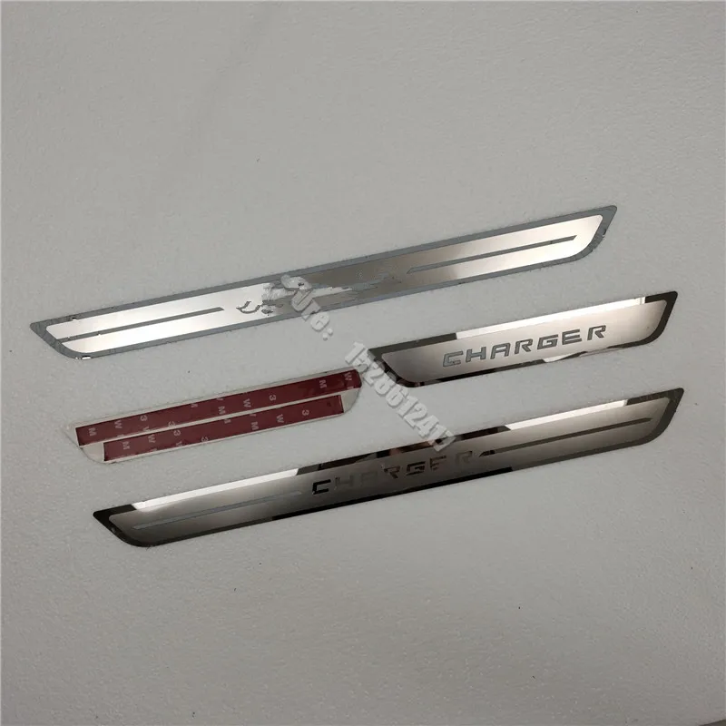 

Stainless Steel Door Sill Scuff Plate Stickers Protector Guard Welcome Pedal Threshold Car Styling for Dodge Charger 2014-2020