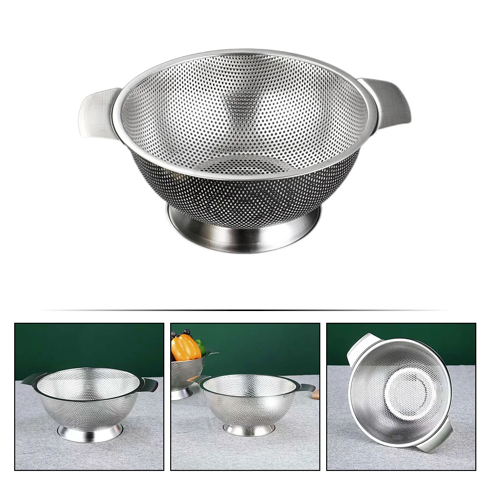 

Vegetable Wash Basin Household Washing Basin Stainless Steel Rice Draining Basket Washing Basket