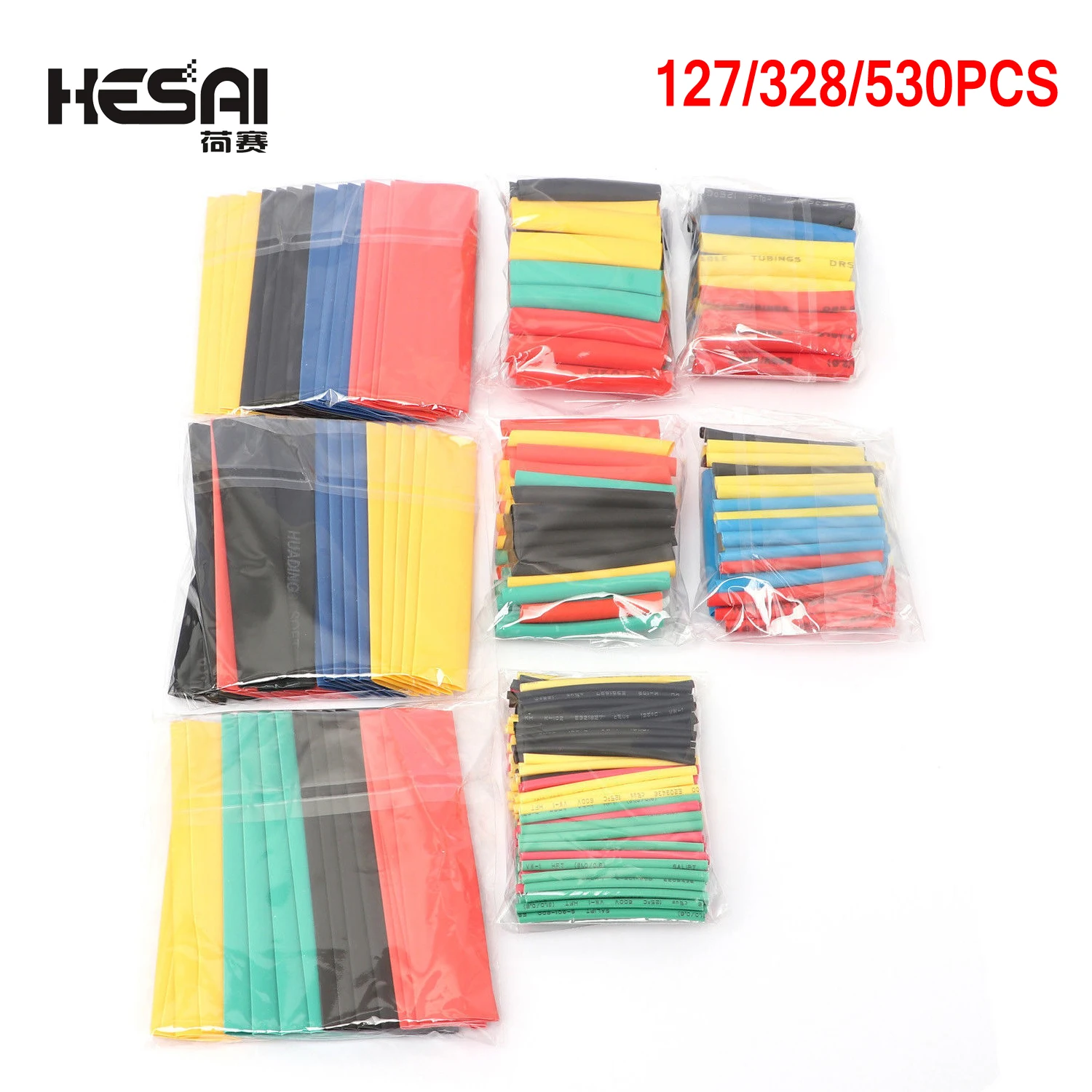 

127pcs/lot Heat Shrink Tubing 7.28m 2:1 Black Tube Car Cable Sleeving Assortment Wrap Wire Insulation Materials DIY Kit 328pcs