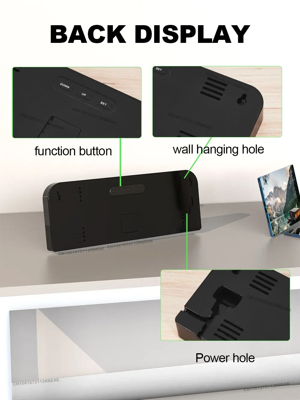 Большие цифровые настенные часы 9 0 дюйма отображение температуры и даты недели
